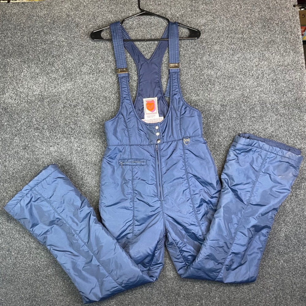 Skyr Vintage Insulated Ski Bib Snow Pants Women's Large Blue